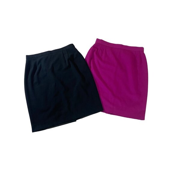 Bundle Of 2 Escada By Margeretha Ley 100% Wool Pencil Skirts - 42 (L) - Picture 1 of 12